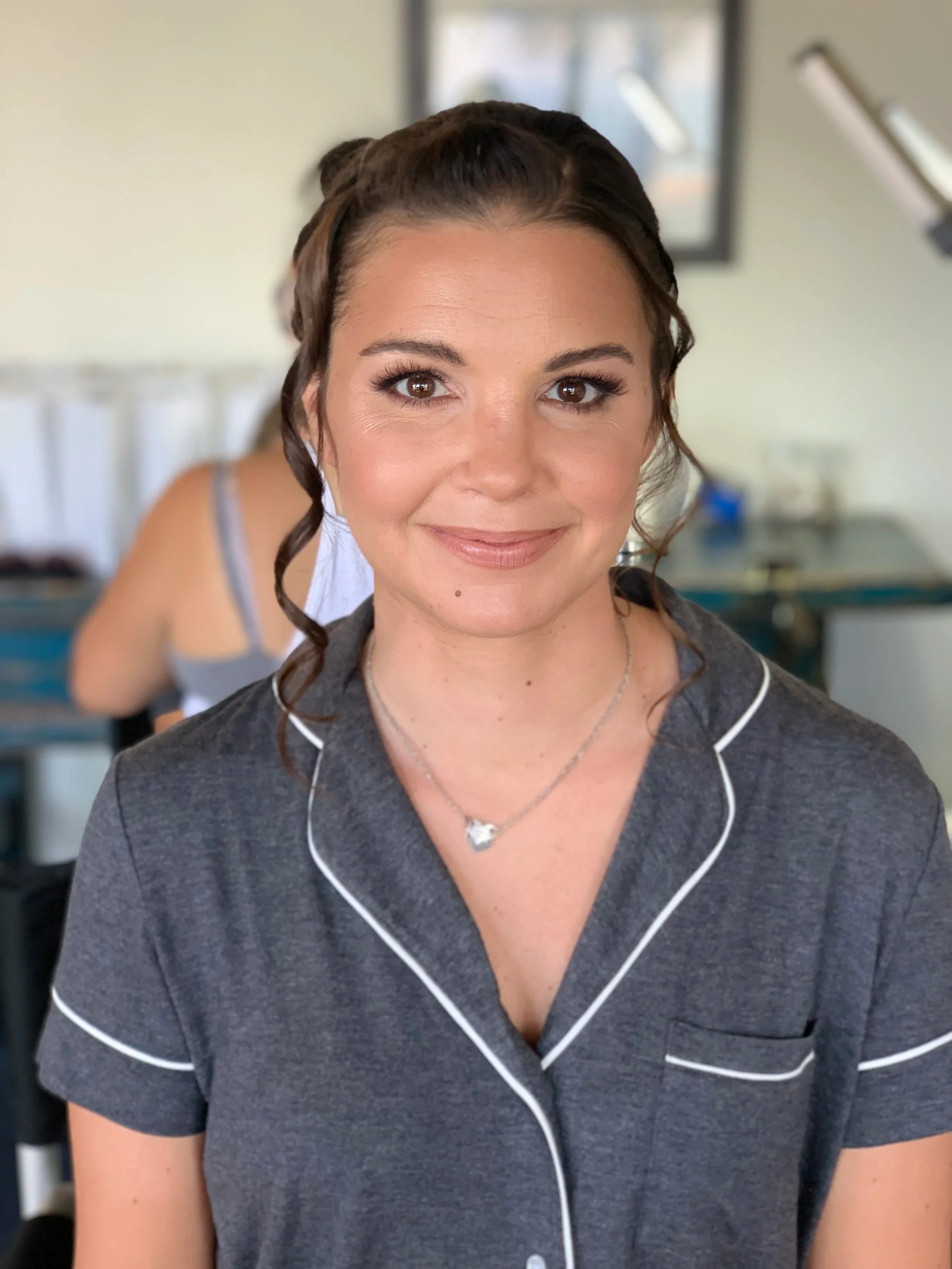 Bride after bridal updo — elegant wedding hairstyle