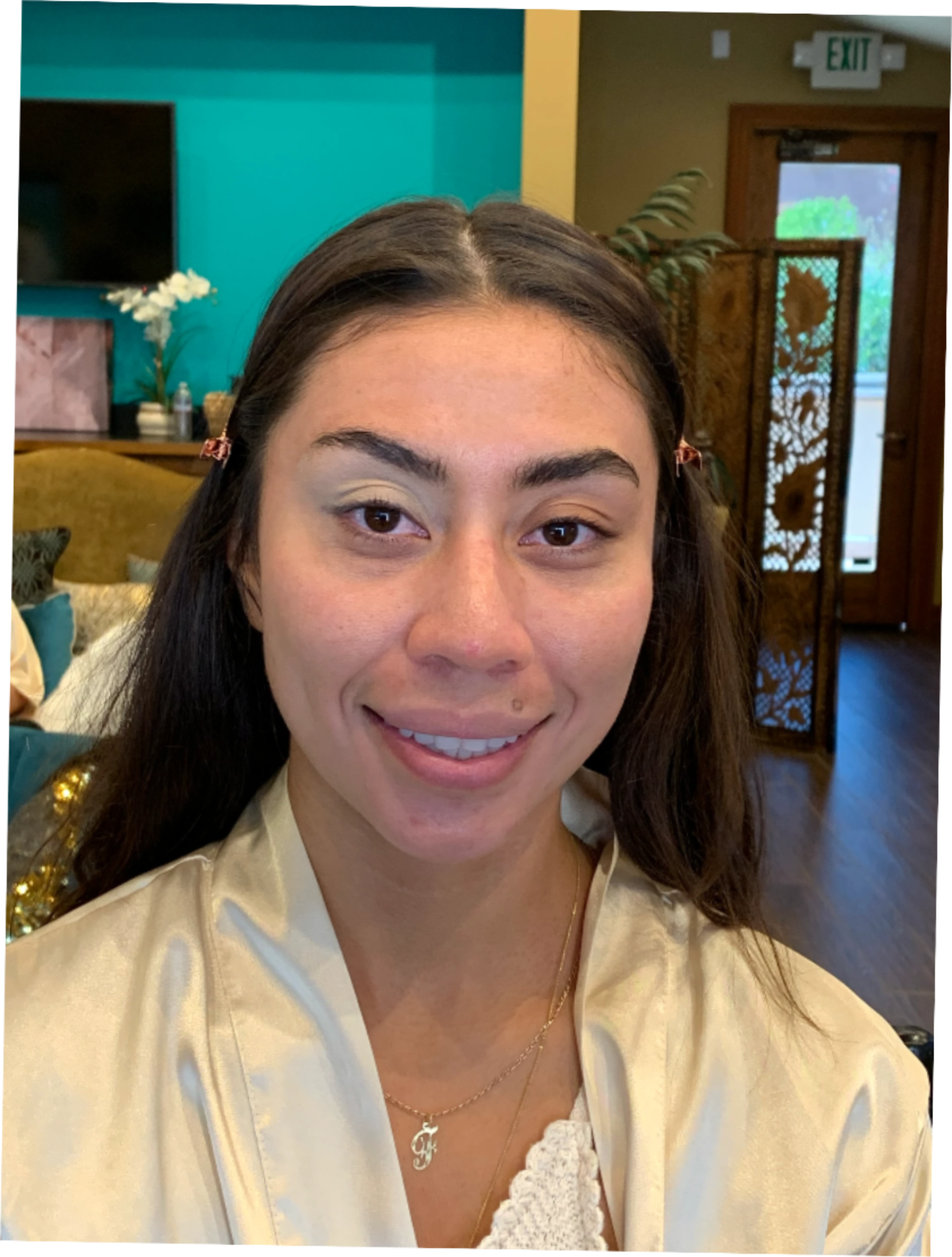 Bride before full glam — bare face natural beauty